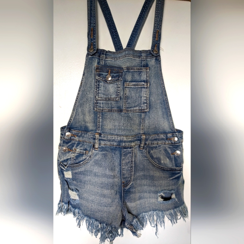 Cute Women Short Denim Jumpsuit Romper Dungarees Casual Stretching 5-pockets Sty